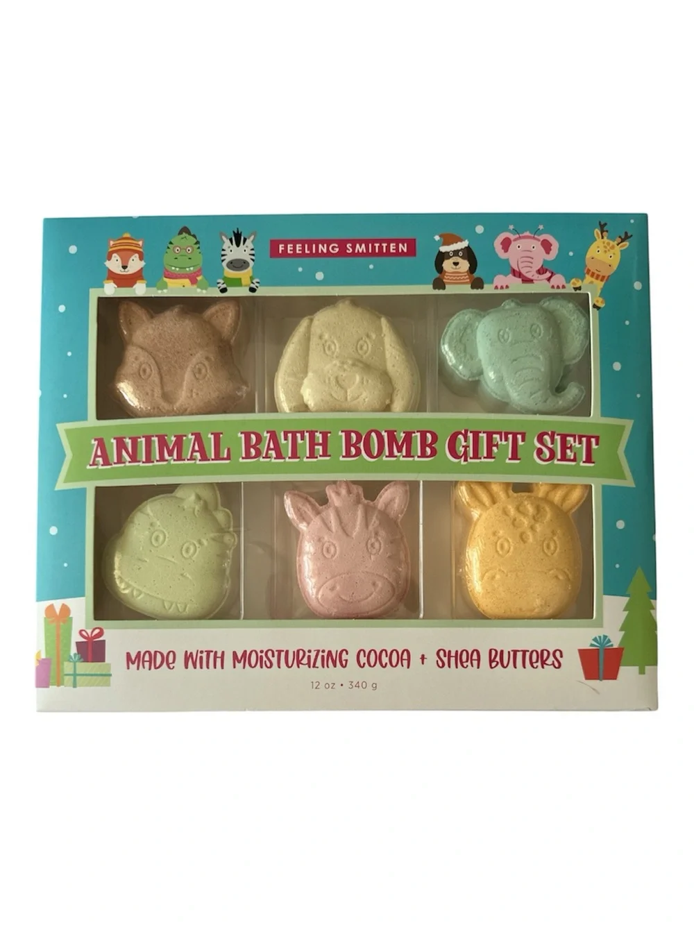 Feeling Smitten Animal Bath Bomb Holiday Gift Set 12 oz NIB